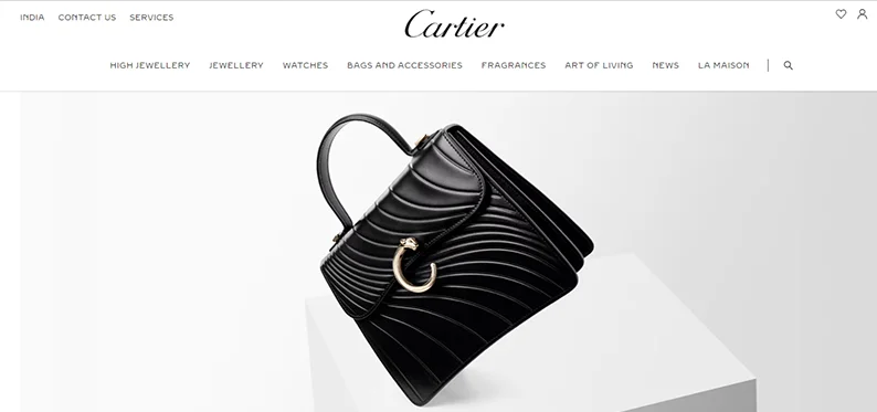 Cartier's website navigation - website navigation example 6