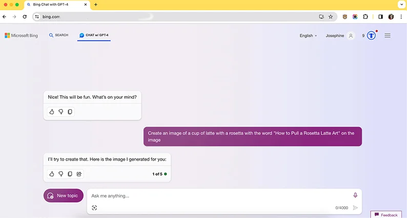  Go to Bing.com and click on "Chat" to launch the chatbot