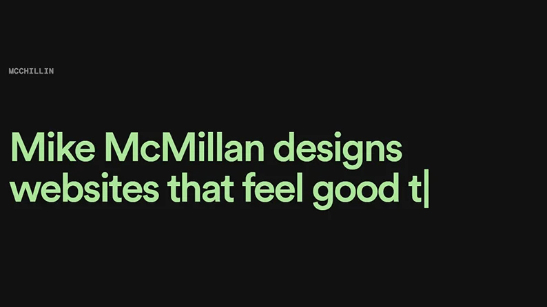 McChill - best minimalist website design example