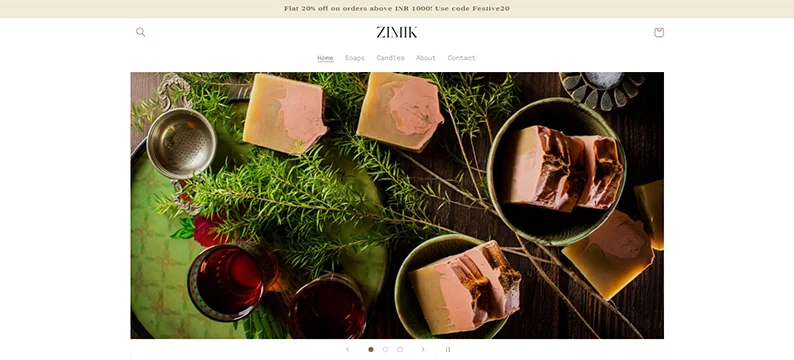 Zimik Studio - best minimalist website design example